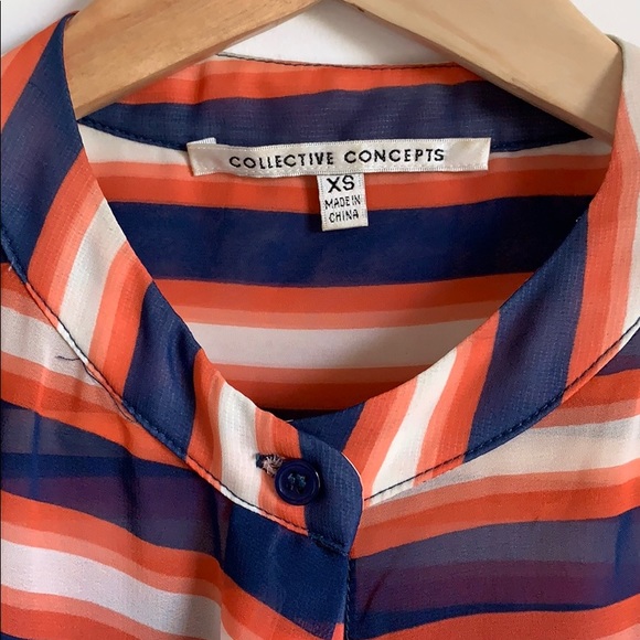 Striped blouse with 3/4 dolman style sleeves - Picture 2 of 5